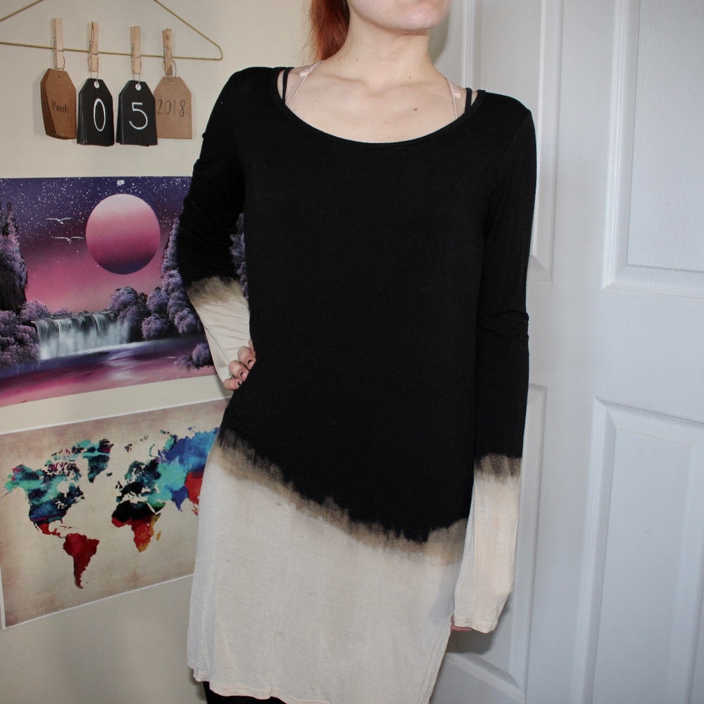 Long Sleeve Ombre T-Shirt Dress